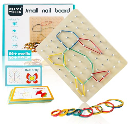 Montessori Spielzeug, Taozoey Kreatives Holz Geoboard, Vorschule Kinderspiele Motorikspielzeug, Geometriebrett Kinderspielzeug, Geschenkidee Für Junge Und Mädchen Ab 3 4 5 Jahren