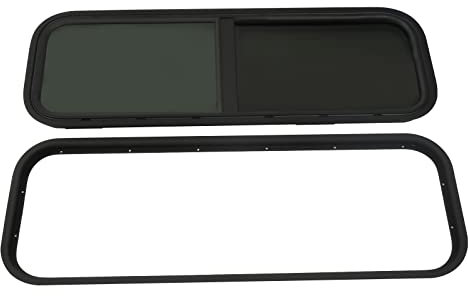 Fenêtre latérale de caravane avec moustiquaire pour camping-car, van Camper (fenêtre coulissante 90 x 30 cm)