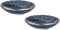 Assiette Creuse en Céramique Japonaise Mino-yaki, Pour Soupe Salade Pâtes, 22cm, Motifs de Baleine Bleue, Set de 2 Assiettes, Fabriqué au Japon, 797692