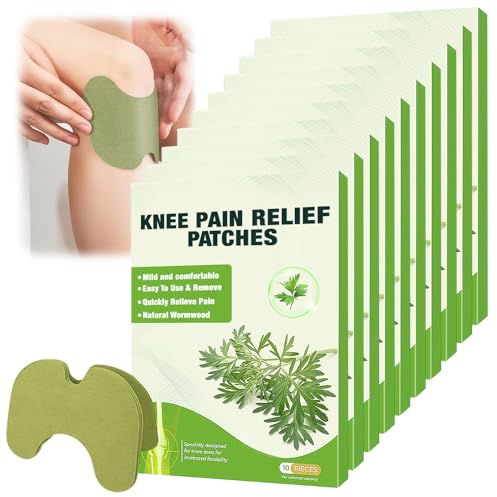 FENGQ Pain Relief Patch, 100 Stück Schmerzlinderungspflaster, Pflaster zur Linderung von KnieschmerzenWermut-Kniepflaster, Wärmepflaster, Schmerzlinderung für Knie, Nacken, Rücken und Muskelkater