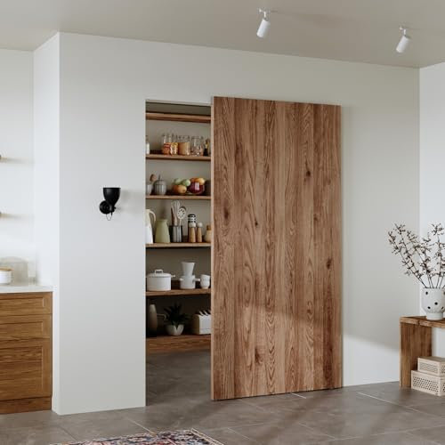 CEAKIAN 42 Concealed Sliding Barn Door Hardware Kit with Soft Close Mechanism for 34in Passage Opening, Hidden Sliding Door Hardware, Wall Mount for Interior Wooden Door (NO Door)