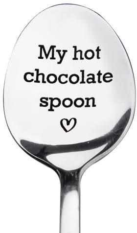 Hot Chocolate Spoon Gifts for Daughter Son Birthday Christmas Gifts for Hot Chocolate Lovers Dad Mum Retirement Gifts for Daddy Mummy Best Friend Friendship Gifts for Women Men Husband Wife Spoon Gift
