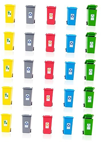 SEWACC 25 Stk Mini-Mülleimer Spiel zum Sortieren von Müll quadratischer Mülleimer Spielzeuge dekoration weihnachten Kinderspielzeug kleines mülleimer modell Miniatur-Mülltonne Abs