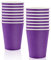 MORAINJAY 16 Stück Lila Pappbecher,9oz/250ml Papier Lila Partybecher Trinkbecher,Cups für Hochzeit Partybedarf,Becher für Heiß und Kaltgetränke,Kaffee,Tee,Geburtstag,Kinderparty