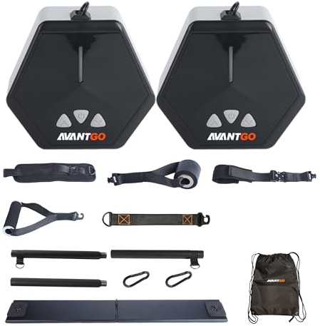 AVANTGO Portable Home Gym, Multifunctional Cable Fitness Machine, Resistance Adjustable Functional Trainer, App & Bluetooth Connection, Full Body Workouts, Fitness Anywhere, Gray