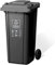 Cubo de basura grande de plástico con ruedas para exteriores con tapa, contenedor de basura industrial móvil, resistente, fácil de limpiar, movimiento y maniobra, 240 L, color negro