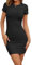 LACOZY Black Summer Bodycon Dresses for Women 2025 Casual Midi Short Sleeve Dresses Sexy Slim Fit Going Out Party Mini Dresses Black M