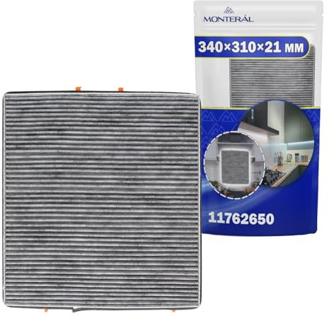 Aktivkohlefilter Dunstabzugshaube DKF 25-P DKF25-P DKF25P 340x310x21 mm Dunstabzugshaube mit Original Code 11762650 28996430EU1 für Miele - MONTERAL