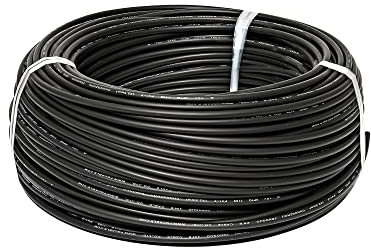 VBPCEFZTLK Câble photovoltaïque câble solaire 2.5mm2 4mm2 6mm2 / Tuv Câble, utilisé for la connexion de panneau photovoltaïque, rouge, noir, gaine Fils et câbles(Svart,10M_AWG11-4MM2)