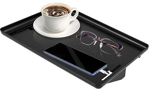 RHAIQBVC Bedside Shelf for Bed Bedside Storage Tray Heavy-Duty Detachable Bed Shelf Clip On Nightstand Tray Multifunctional Dorm Room Table Caddy Space Saving for Bedroom Dorm 32x23.3x5.3cm(Black)
