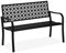 Relaxdays Gartenbank, 2-Sitzer, Terrasse, Balkon, Stahl, geometrisches Design, HBT: 85 x 127 x 62 cm, Sitzbank, schwarz