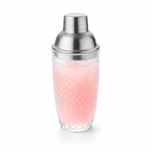Point-Virgule Shaker en verre et acier inoxydable brossé 400ml