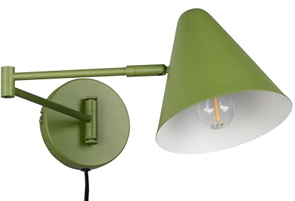 Trio Leuchten Wandleuchte Cosima 263970115, Metall Grün, exklusive 1x E14, Flex Connect, flexibles Gelenk