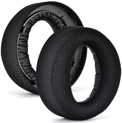 Ersatz-Ohrpolster für Sony PS 5 Puls PS5 3D Wireless Kopfhörer, Proteinleder Schwamm Weiches Atmungsaktiv Ersatzpolster Kopfhörer-Hülle mit Schnalle (Fußball Netz,1:1)