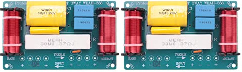 Jaywool 2 StüCk 120 W Lautsprecherweiche 3-Wege-Audio-Frequenzteiler Lautsprecher -338 3 Einheit Crossover-Filter für Lautsprecher