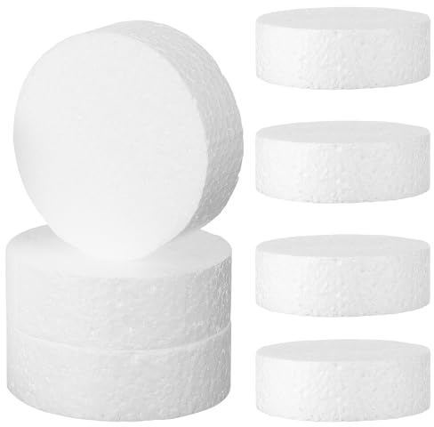 LOCZUK 7 Cilindros de Espuma Blancos para Manualidades Diseño Suave y Redondeado, Material de Poliestireno Fácil de Usar, Ideales para Modelado y Proyectos Creativos