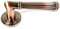 Lever on Round Rose Mizar Door Handle in Pairs Antique Copper from EUROART