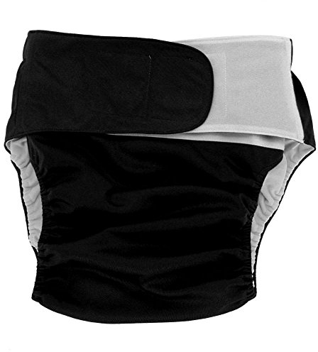 Nappy Windeln, für Erwachsene, 4 Farben, waschbar, wiederverwendbar, waschbar, verstellbar, große Nappy alt, Herren, postoperative Pflege (schwarz)