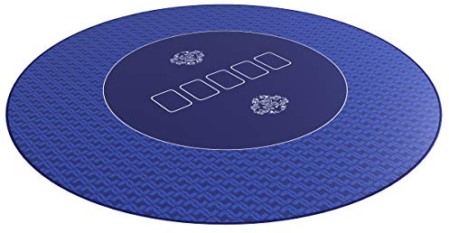 Bullets Playing Cards, Runde Profi Poker Tischauflage 100cm Pokertuch, Pokerteppich, Pokermatte, blau