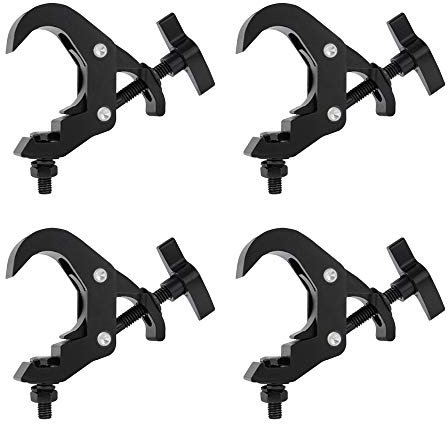 4x Equinox TRC100B Aluminium 100kg Black Trigger Clamp Hook Stage Lighting