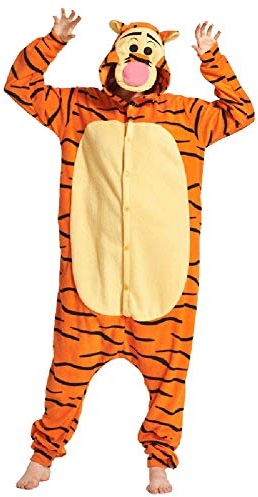 FunnyCos Einteiler für Erwachsene, Tier, Unisex, Halloween, Cosplay, Kostüm, Loungewear, Tigger, XL (Fits Height 178-187cm)