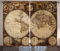 ABAKUHAUS Weltkarte Rustikaler Vorhang, Historische alte Atlas, Wohnzimmer Universalband Gardinen mit Schlaufen und Haken, 280 x 260 cm, Braun Kamel