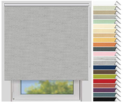 EFIXS Thermorollo Medium - Rollos nach Maß - 25 mm Rollowelle - Stoffbreite bis 220 cm, Höhe bis 240 cm - Hier: bis 120 cm x 190 cm (BxH) - Melange (064) - mit & ohne Bohren