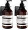 Seifenspender Wandbefestigung, 500ml Shampoo Konditionierer Duschgel Spender mit Pumpe und Wasserdichten Etiketten, Mit Edelstahl Wandhalterungen, Bernstein, Ohne Bohren