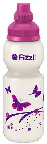 Fizzii Kinder- und Freizeittrinkflasche 330 ml (auslaufsicher bei Kohlensäure, schadstofffrei, spülmaschinenfest, Motiv: Mini Schmetterling)