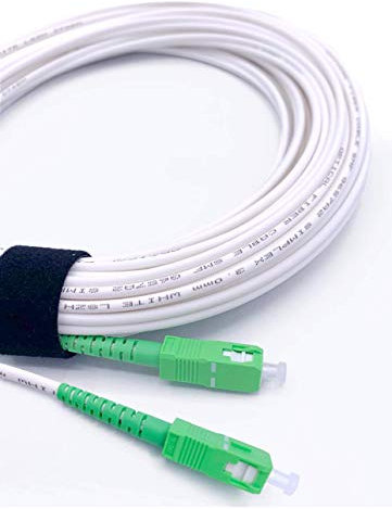 Elfcam® - Câble Fibre Optique SC/APC a SC/APC Monomode, Compatible avec Orange Livebox, SFR La Box Fibre et Bouygues Telecom Bbox (5M)
