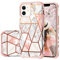 Fingic for iPhone 12 mini Case, iPhone 12 mini Cases Marble Hybrid Shockproof Anti-Scratch Slim TPU Rugged Bumper Hard PC & Soft Silicone Protective Cover i Phone 12 mini Case for Women, Rose Gold