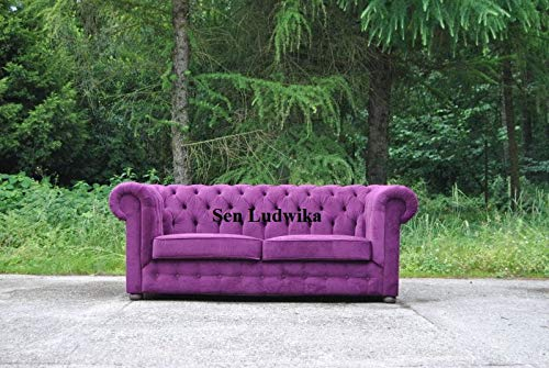 JVmoebel XXL Design Sofa Couch Polster 3 Sitzer Englische Chesterfield Samt Couchen Sofas