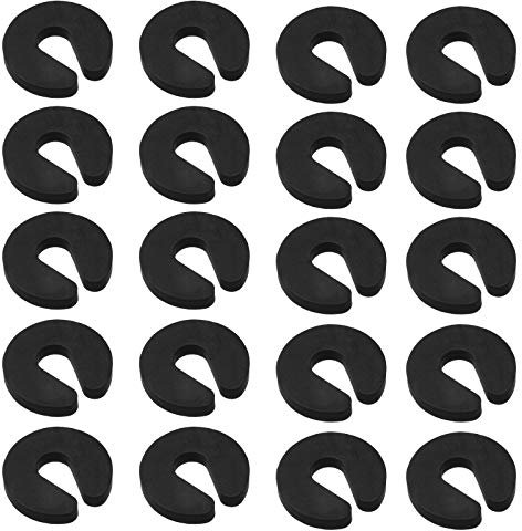 Lot de 20 butées de porte en mousse pour éviter les blessures dues aux pincements de doigts, les claquements de porte, et les enfants ou les animaux de compagnie de se verrouiller dans la pièce Noir