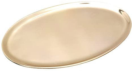 NKlaus Kerzenteller oval 20x11cm Messing Kerzenständer Taufkerze Kerzenhalter - Desinger Dekoteller poliert - Kerzenuntersetzer Stumpenkerzen Kommunion Taufe Gold 10507