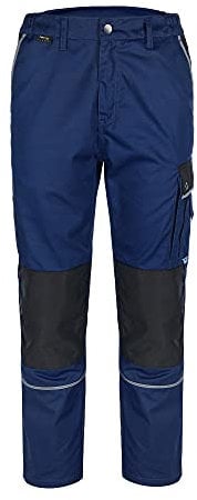 TMG | Leichte Arbeitshose für Herren, lang, ideal für Sommer, dunkelblaue Cargohose mit Kniepolster & Taschen | Gr. 50