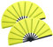 HONSHEN 2 Pack Large Folding Hand Fan, yellow Chinese Kung Fu Tai Chi Fan Nylon-Cloth Fans for Men and Women Performance, Dance, Decorations, Festival, Gift (Folding Fan yellow 2p)