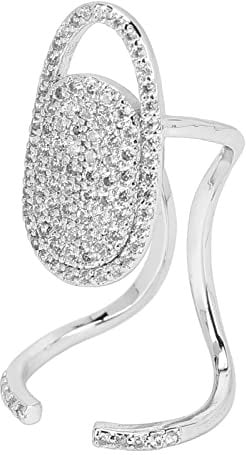 ZJchao Nail Art Decoration - Rhinestone Fingernail Rings, Finger Decoration Rings for Parties, Sliver