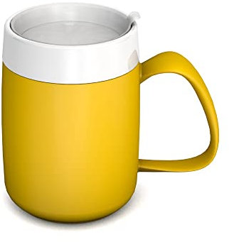 Ornamin Becher mit Trink-Trick mit unauffälligem Trinkdeckel, gelb