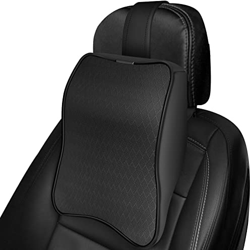 XBERSTAR Autositz-Kopfstütze, Nackenstützkissen, Autokissen, strapazierfähig, Memory-Schaum, Autositz, Nackenstützung, Auto-Nackenkissen (Schwarz, Stil 1)