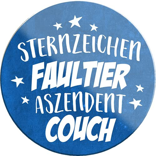 schilderkreis24 – Lustiger Spruch “Sternzeichen Faultier Aszendent Couch“ Magnet Deko Kühlschrankmagnet Humor witzige Geschenkidee 8x8 cm