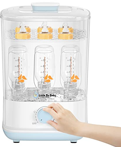 Little Bo Baby Bottle Steamer and Dryer 5-in-1 Electric Steamer and Dryer, Safe and Easy Single Dial Steamer and Dryer