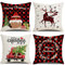 OCEUMACO Leinen Kissenbezug 50x50 Weihnachten Rot Kissenhülle 4er Set Quadrat Sofakissen Dekokissen Bezug für Couch Hirsch Weihnachtsdeko Kissen Kissenbezüge Outdoor Deko Zierkissen Couchkissen