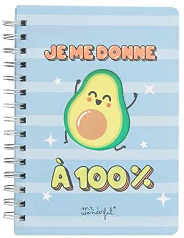 Mr. Wonderful Avocado-Notizbuch – Je donne me 100%