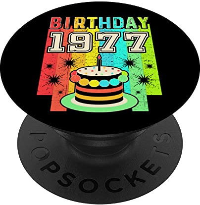 Born In 1977 Pop Socket für Telefon Retro lustig 1977 Geburtstag PopSockets mit austauschbarem PopGrip