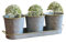 Dipamkar Set of 3 Galvanized Windowsill Herb Pots Metal Herb Planters Wth Saucer for Kitchen Window Indoor and Outdoor Use