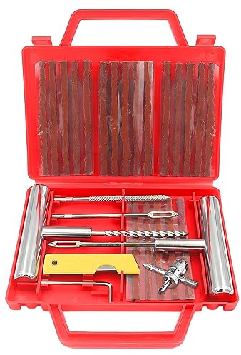 JNNJ Reifen Reparatur Set, Reifenreparaturset Auto Reifen Reparaturset Schlauchlos, Autoreifen-Reparaturset, Reifenflickzeug Auto Reifen Flickset Für Motorrad(Rot)