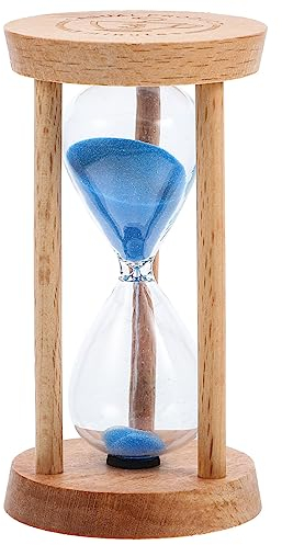 Yardwe Centres De Table À Manger Sablier en Bois Sablier 3 Minutes Sablier Horloge Minuterie Sable Horloge avec Base en Bois pour Cuisine Jeux Salle De Classe Maison Bureau Décoration
