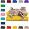 PatchHome Katzenbett – Oeko-TEX Zertifiziert – Katzenmöbel – mit recyceltem Styropor gefüllt – Katzensofa – Made in Germany – 50x40x15 cm – Gelb