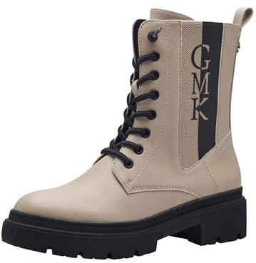 MARCO TOZZI by Guido Maria Kretschmer Damen Stiefeletten zum Schnüren mit Plateau mit Reißverschluss, Braun (Taupe Comb), 38 EU