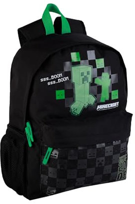 ToyBags Mochila Escolar Americana Minecraft Creeper Compartimento Principal y Bolsillo Frontal - Interior Forrado con Porta Ordenador - Tirantes Ergonómicos y Acolchados - 41 x 31 x 13.5 cm